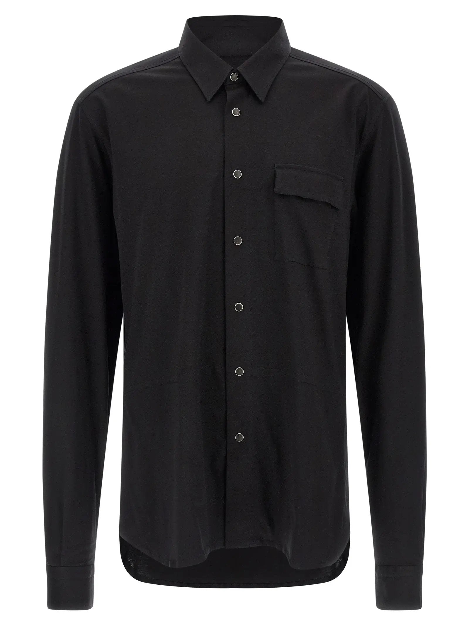 Kiton Black Cotton Blouse