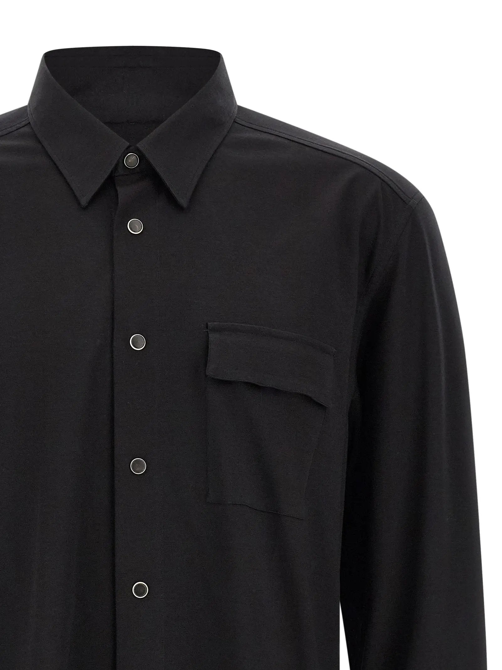 Kiton Black Cotton Blouse