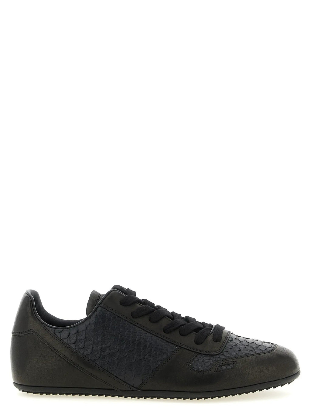 Rick Owens Black Lamb Leather Low Top Sneakers