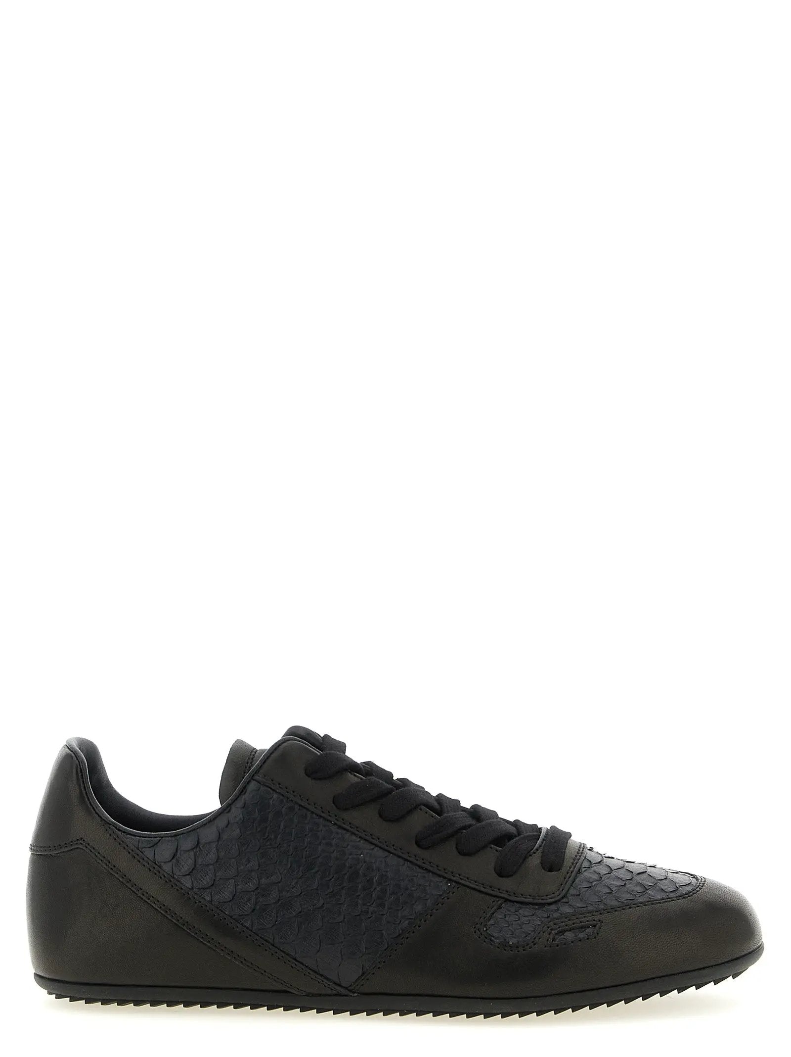 Rick Owens Black Lamb Leather Low Top Sneakers