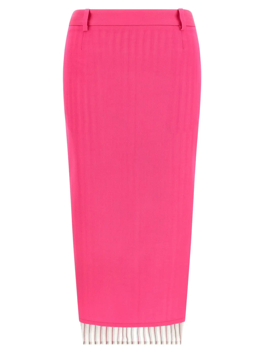 The Attico Fuchsia Virgin Wool Midi Skirt