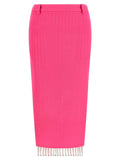 The Attico Fuchsia Virgin Wool Midi Skirt