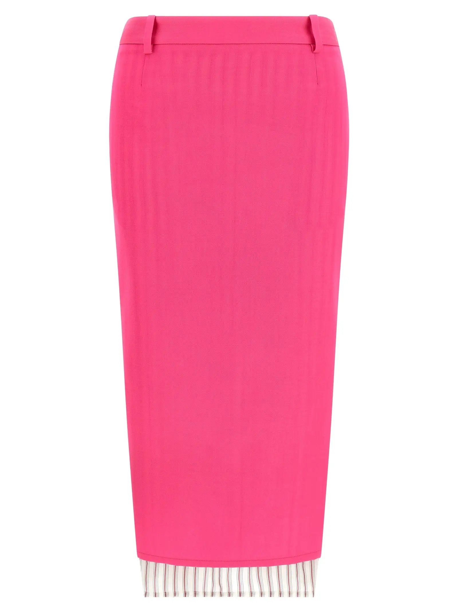 The Attico Fuchsia Virgin Wool Midi Skirt