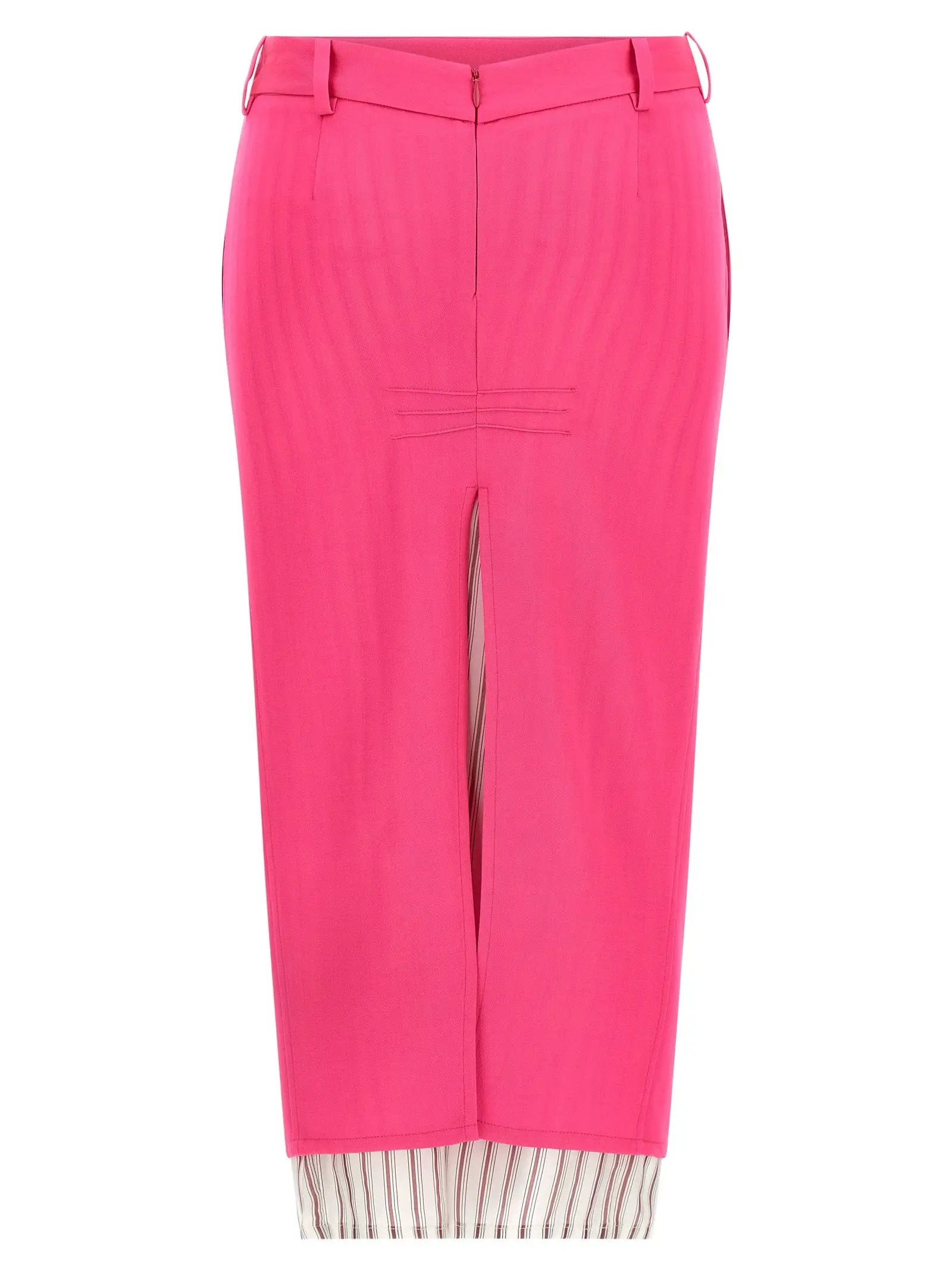 The Attico Fuchsia Virgin Wool Midi Skirt
