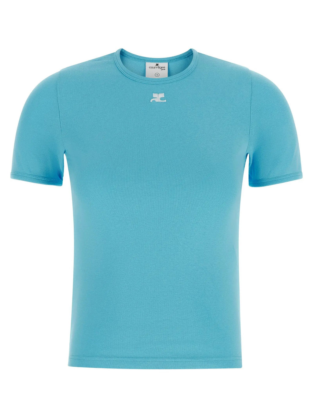 Courrèges Blue Cotton T-Shirt
