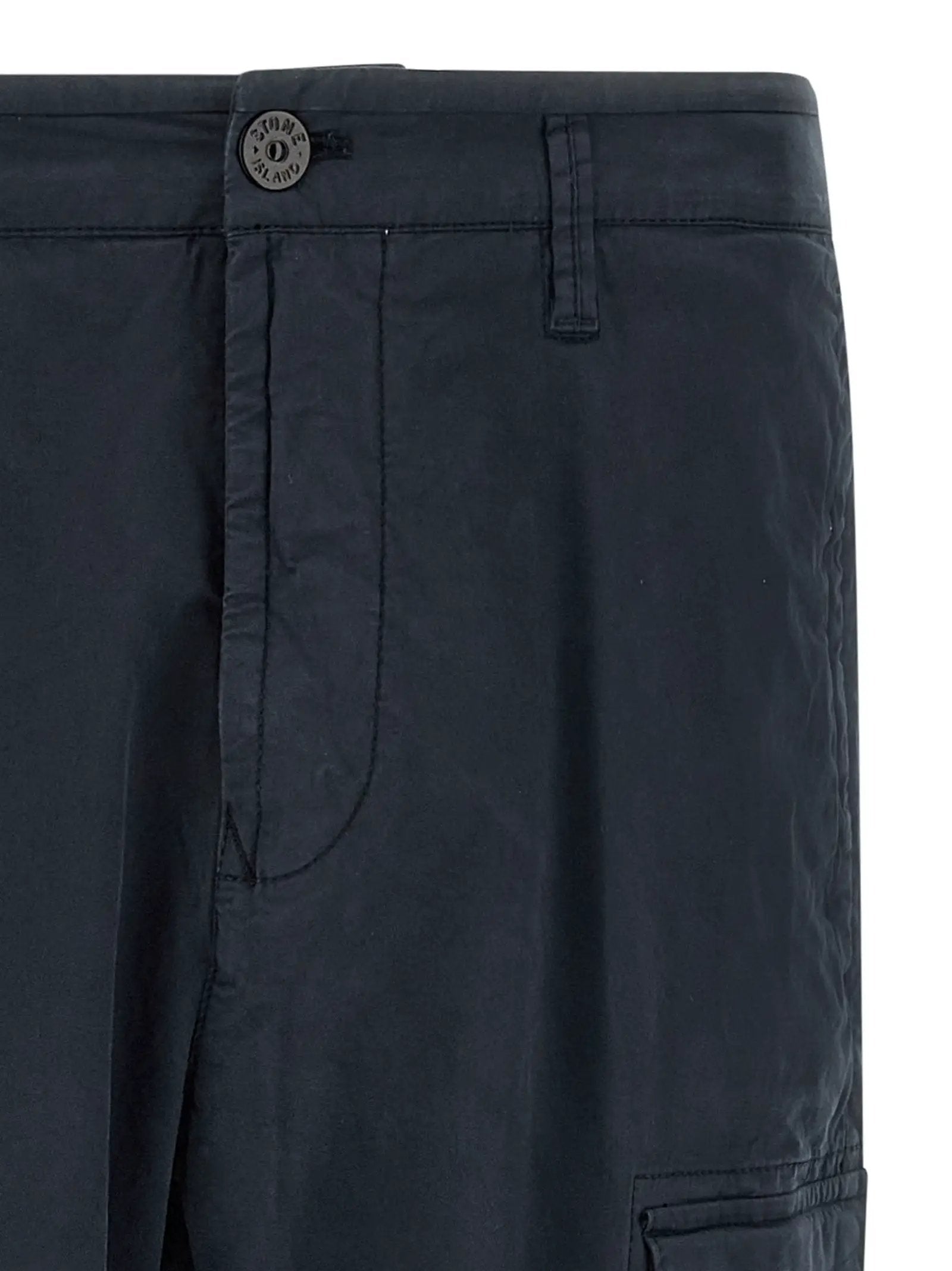 Stone Island Blue Cotton Cargo Pants