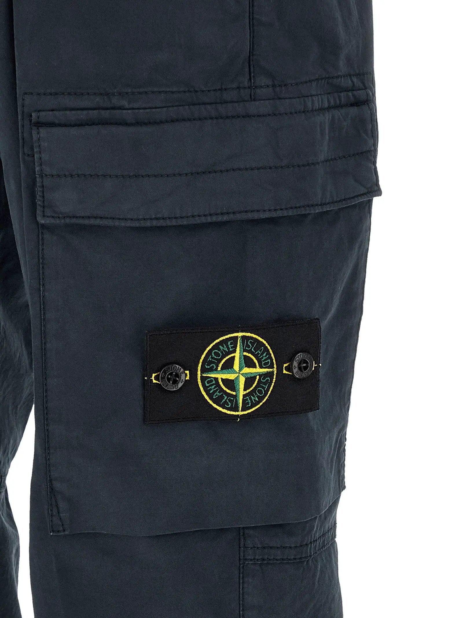 Stone Island Blue Cotton Cargo Pants