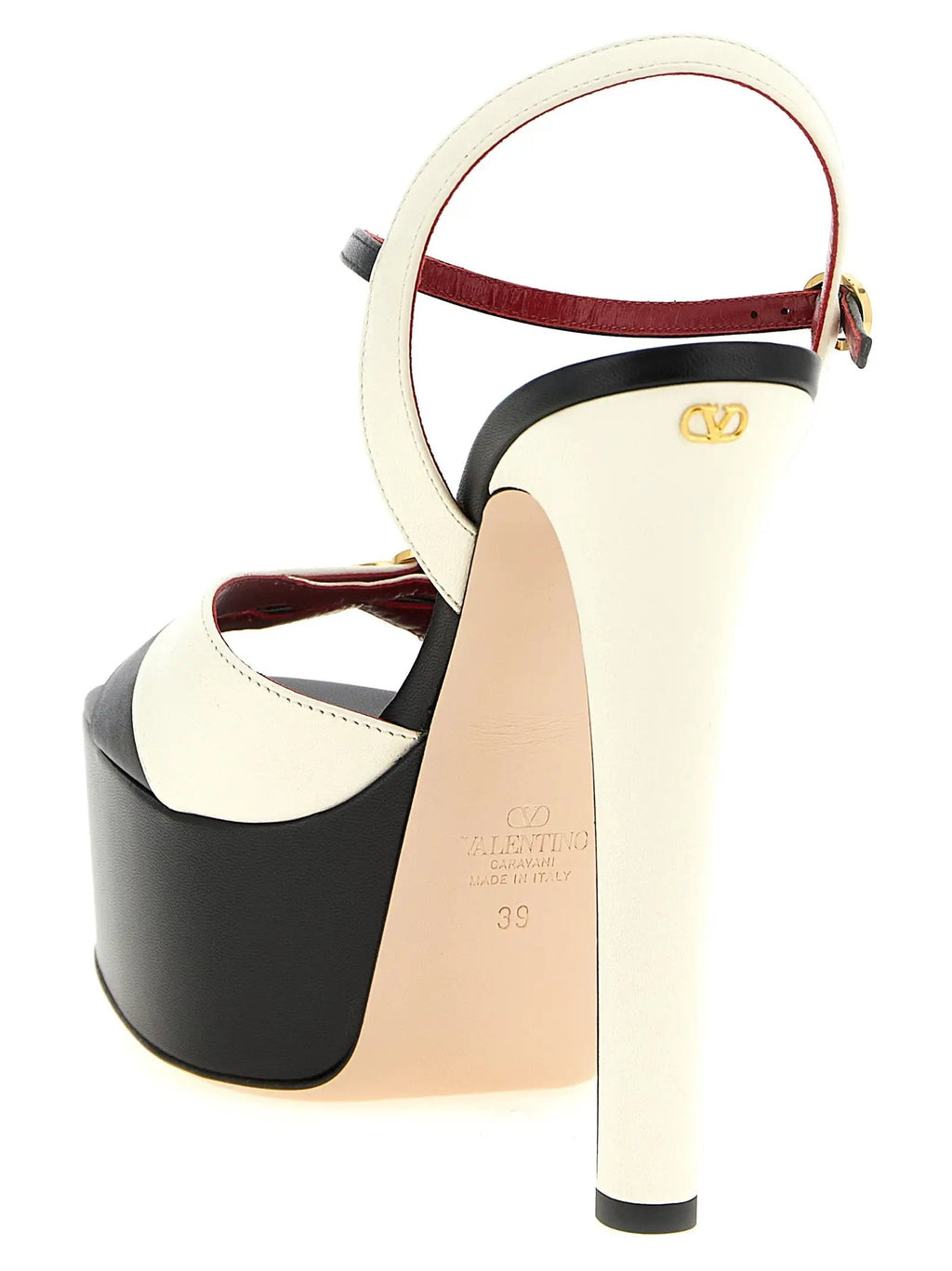 Valentino Garavani Bicolor Calfskin Stiletto Heel Sandals
