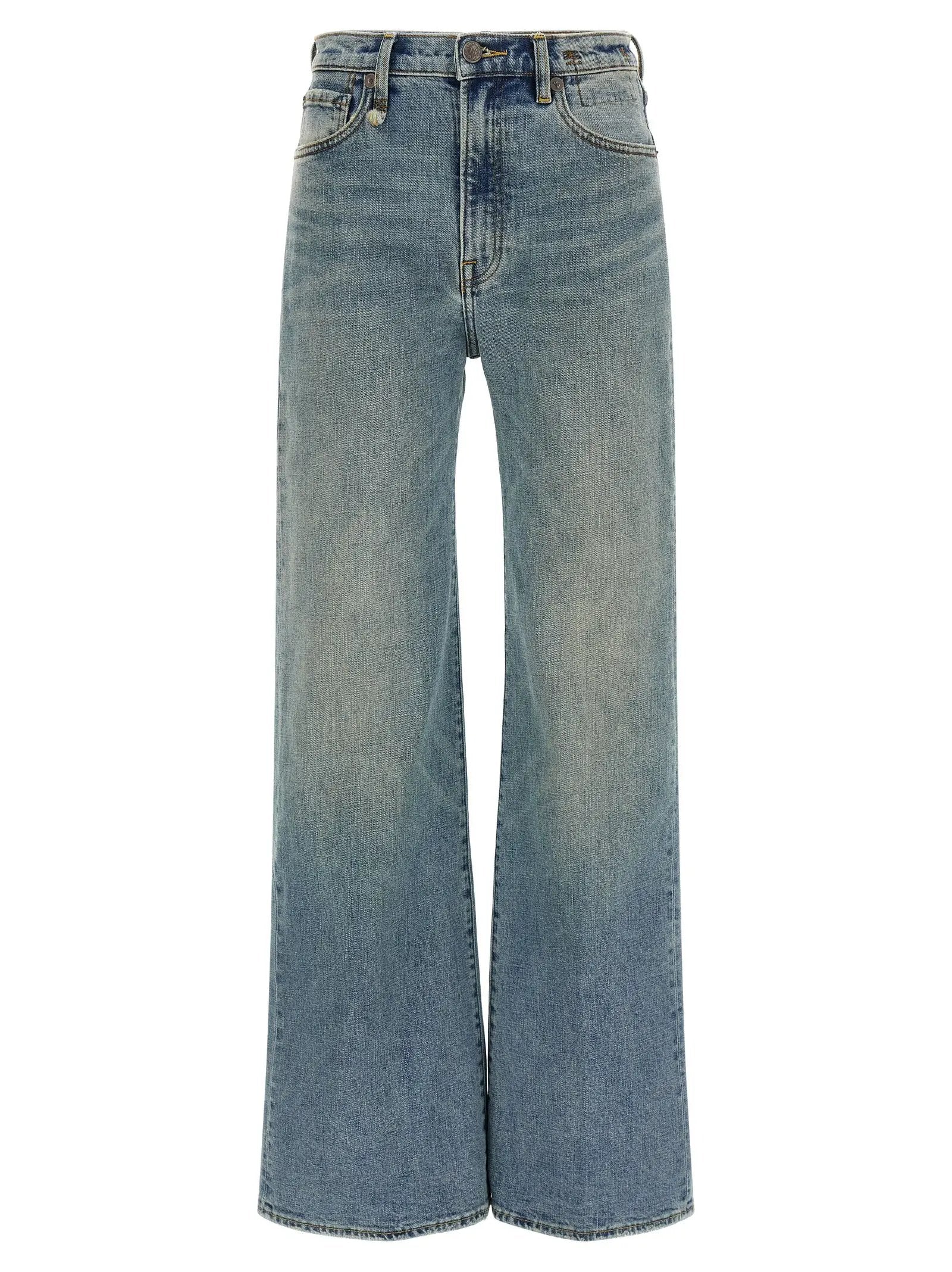 R13 Blue Cotton Flared Jeans