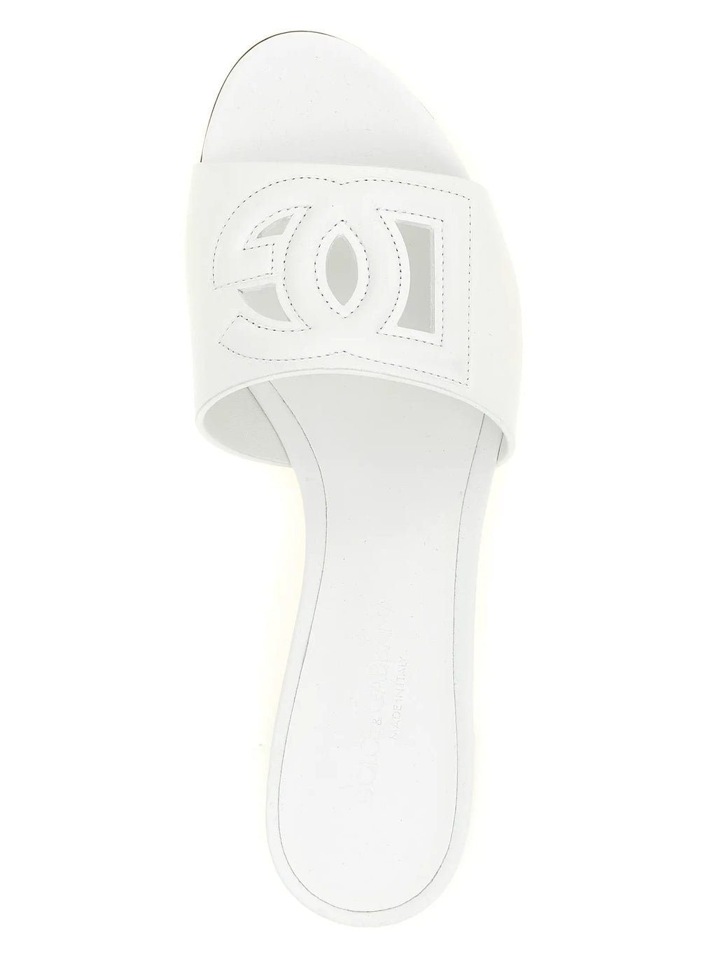 Dolce & Gabbana White Calfskin Platform Sandals