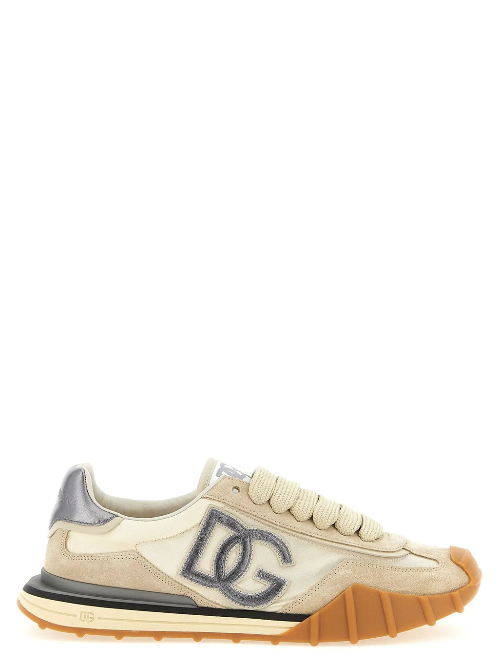 Baskets Dolce & Gabbana en cuir de veau argenté
