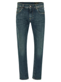 Dolce & Gabbana Blue Cotton Slim Fit Jeans