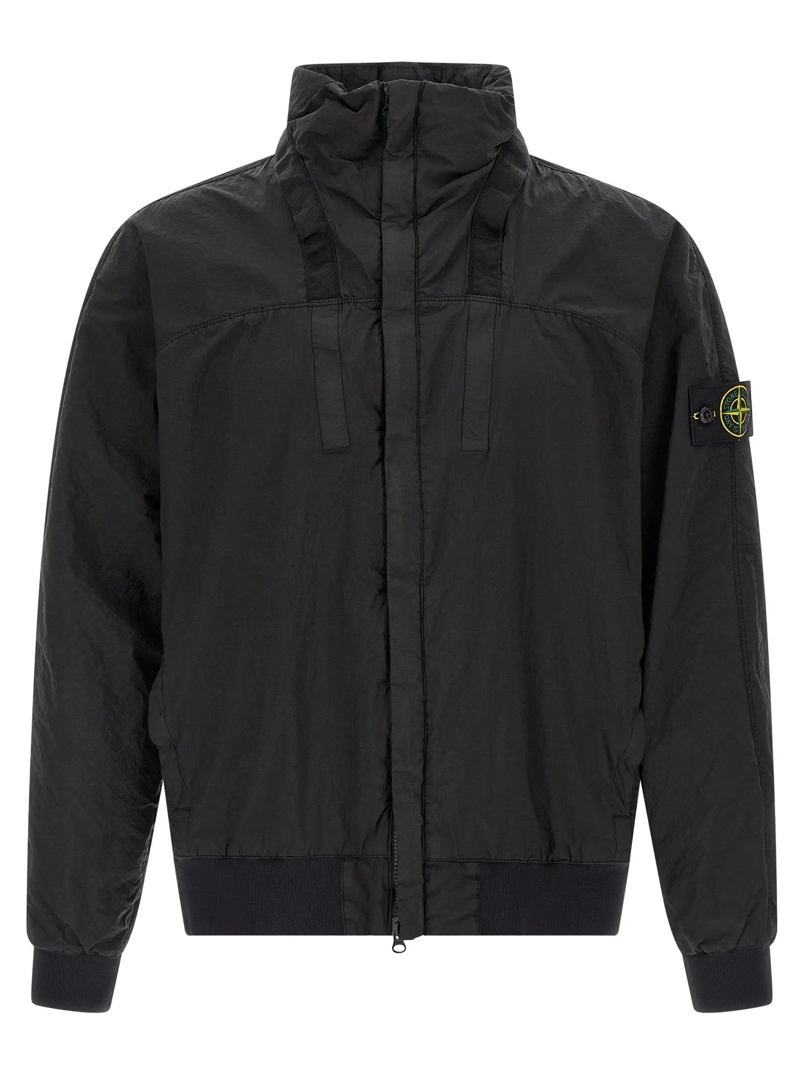 Stone Island Black Polyamide Bomber