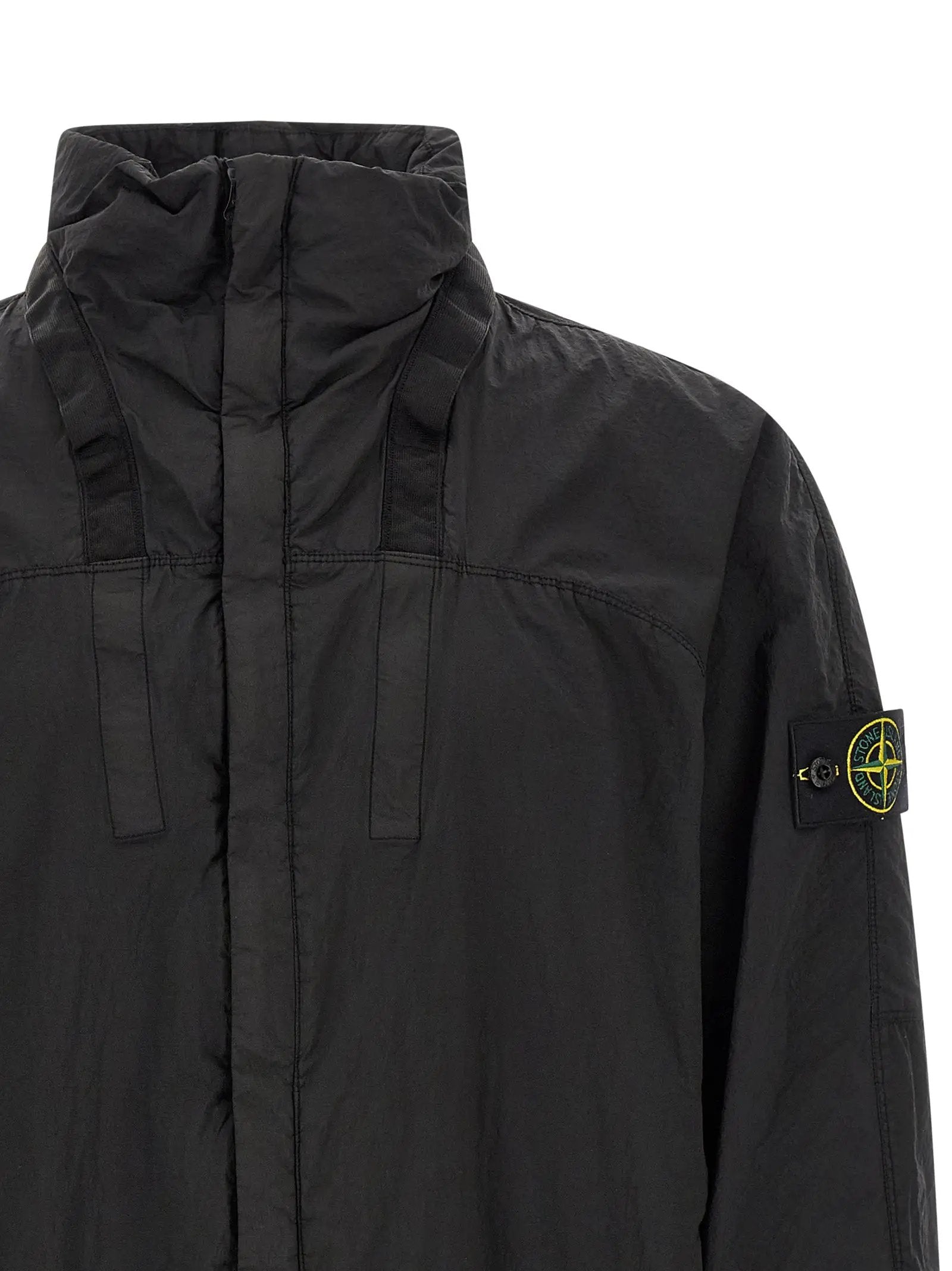 Stone Island Black Polyamide Bomber