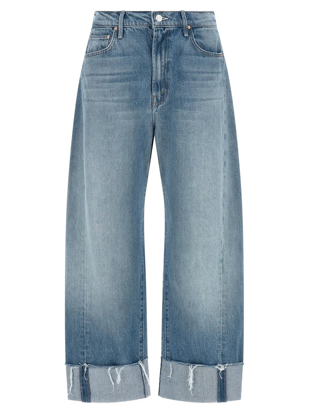 Mother Denim Blue Cotton Cropped Jeans