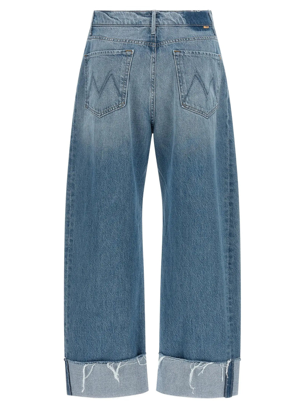 Mother Denim Blue Cotton Cropped Jeans