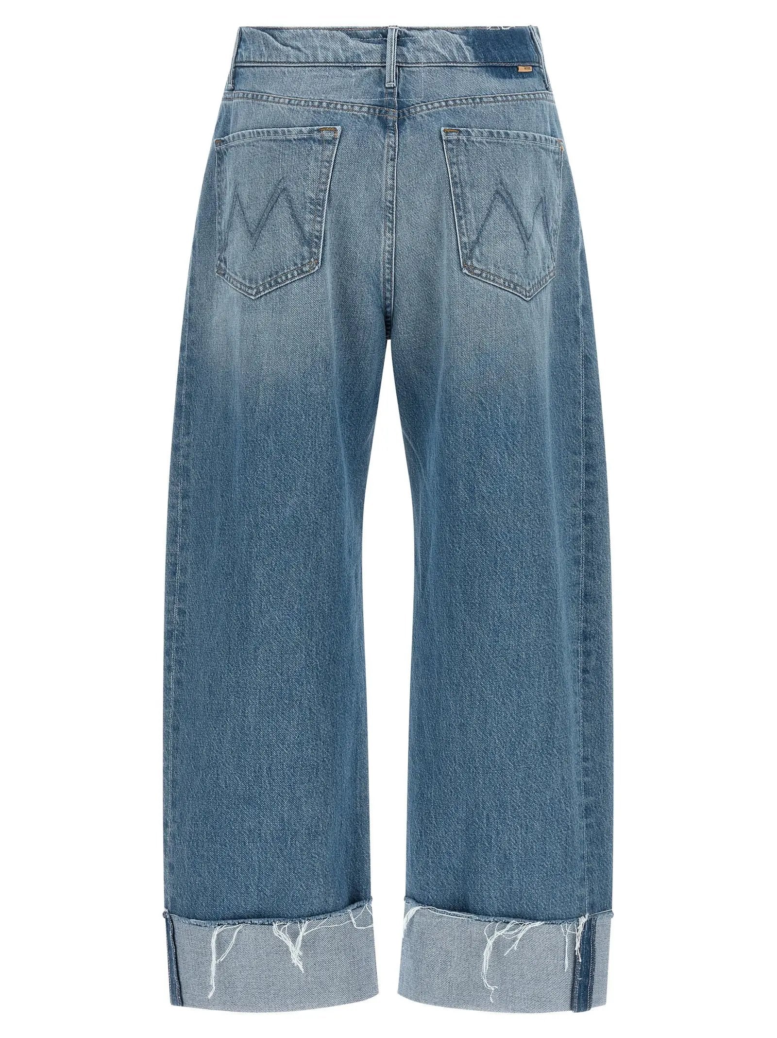 Mother Denim Blue Cotton Cropped Jeans