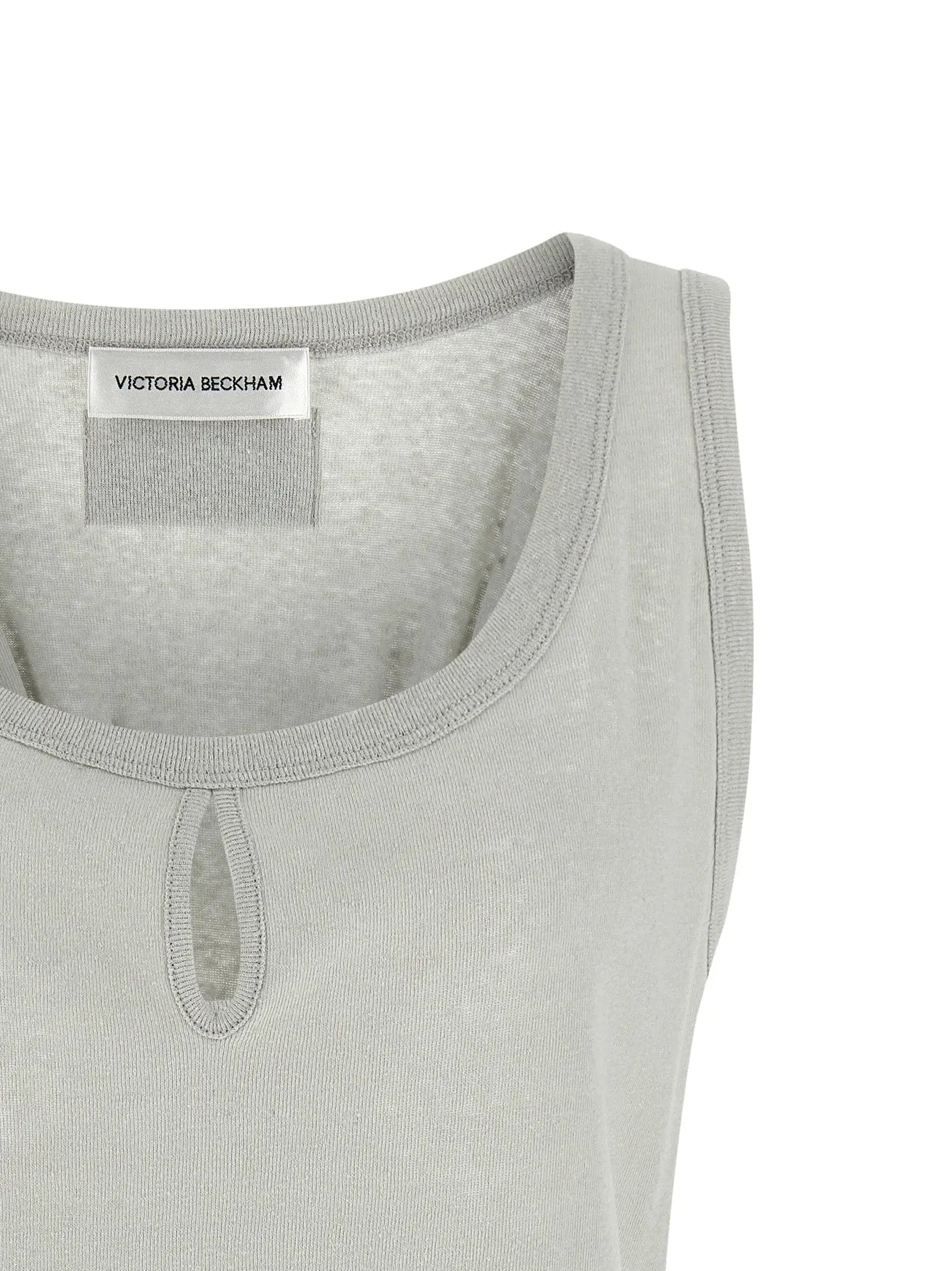 Victoria Beckham Gray Cotton Tank Tops