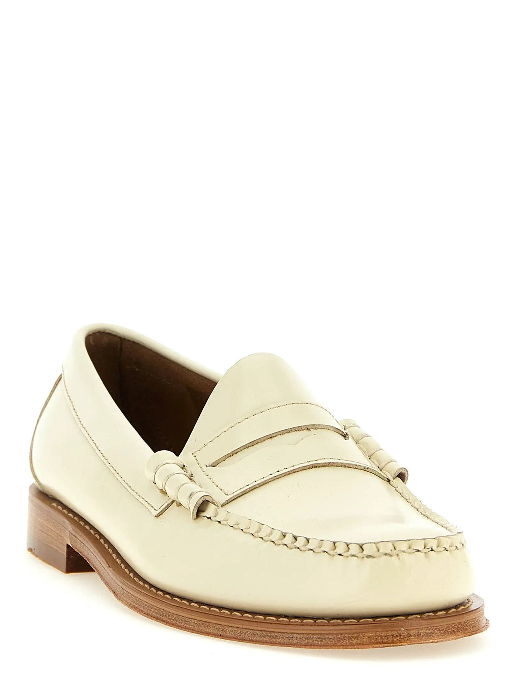 G.H. BASS Beige Cowhide Slip-On Loafers