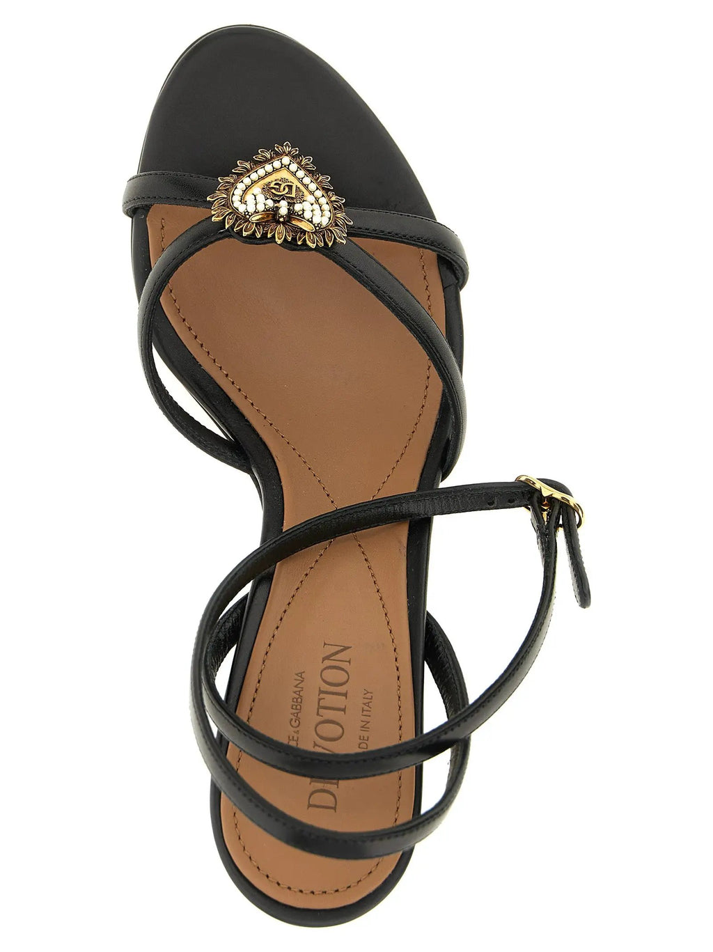 Sandales à talons aiguilles Dolce & Gabbana en cuir de veau noir