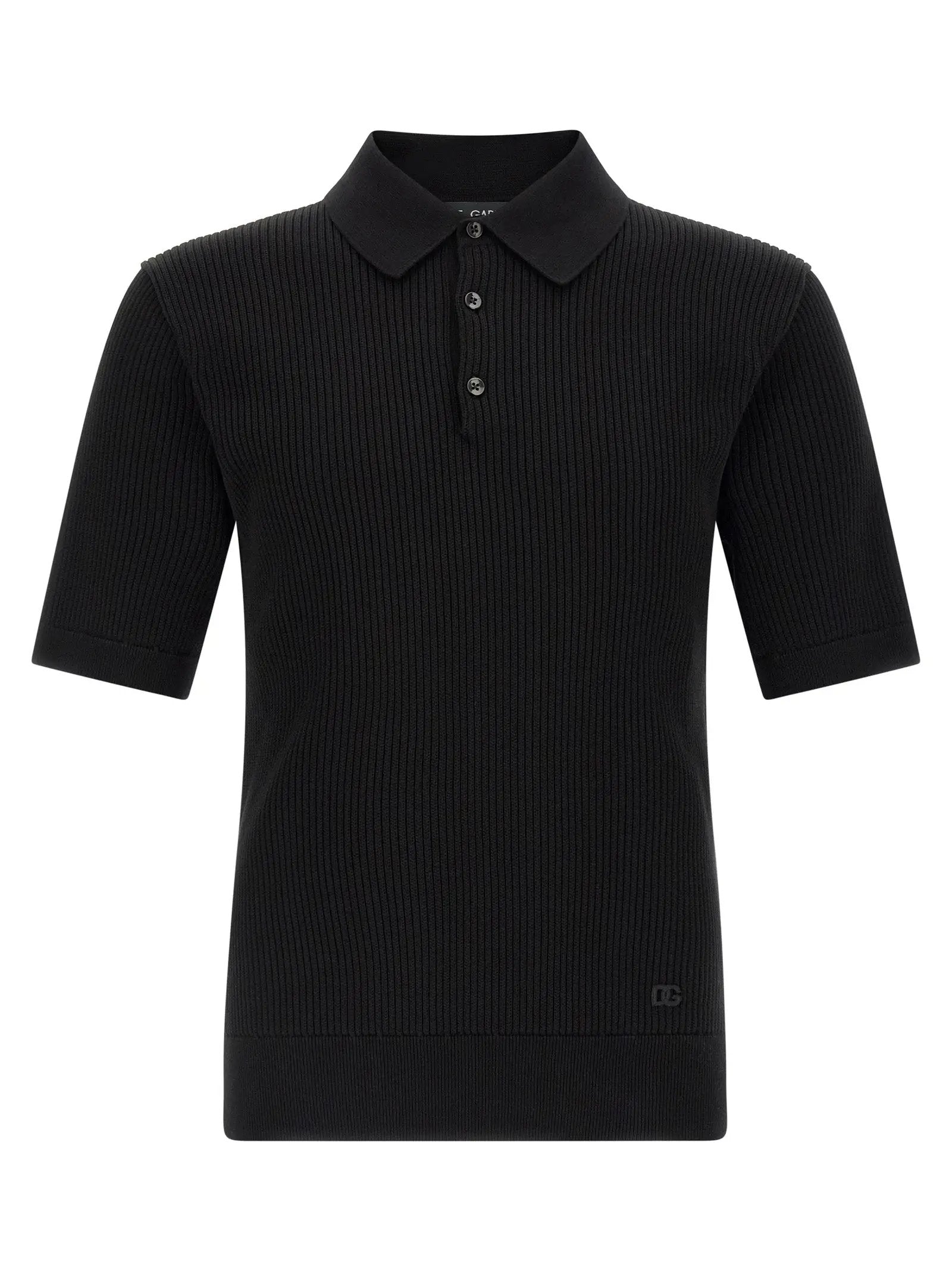 Polo en coton noir Dolce &amp; Gabbana