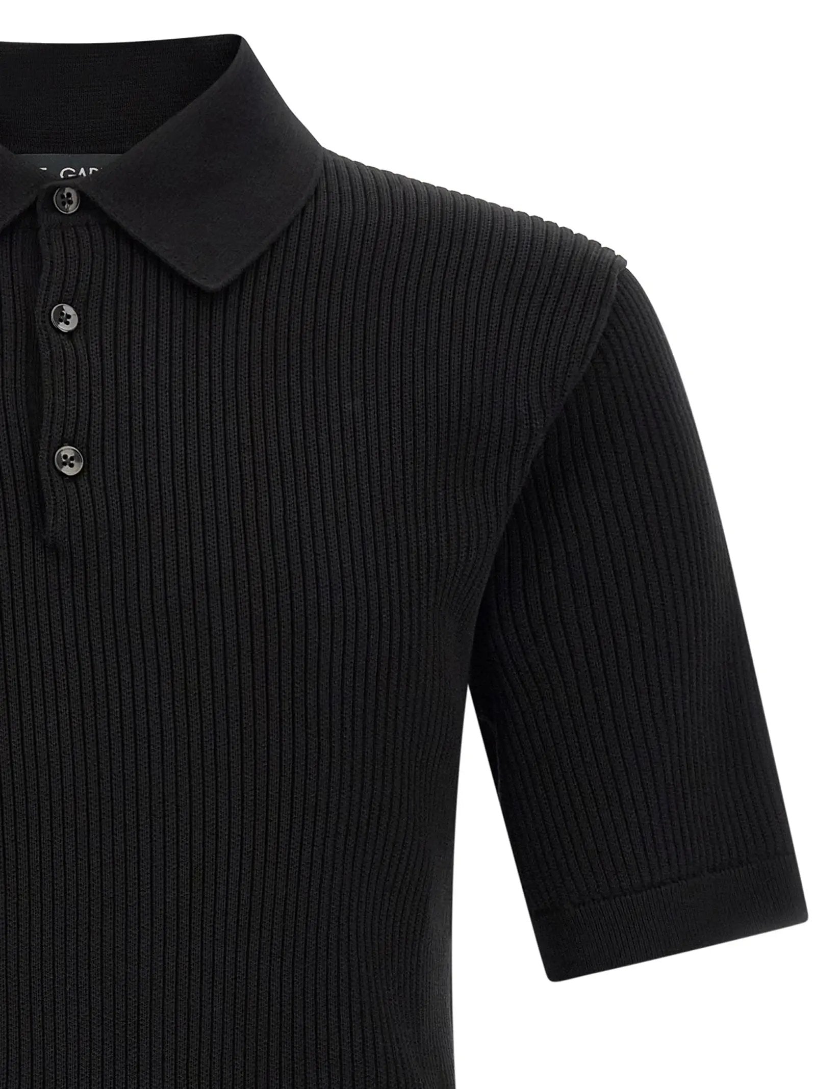 Polo en coton noir Dolce &amp; Gabbana