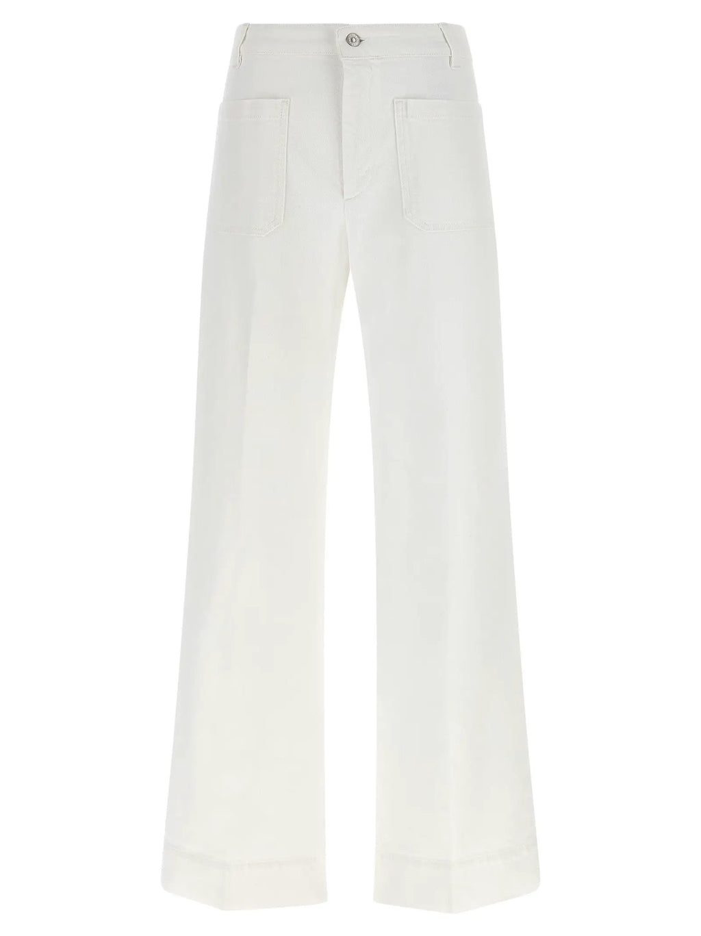 Victoria Beckham White Cotton Flared Jeans