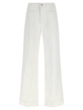 Victoria Beckham White Cotton Flared Jeans