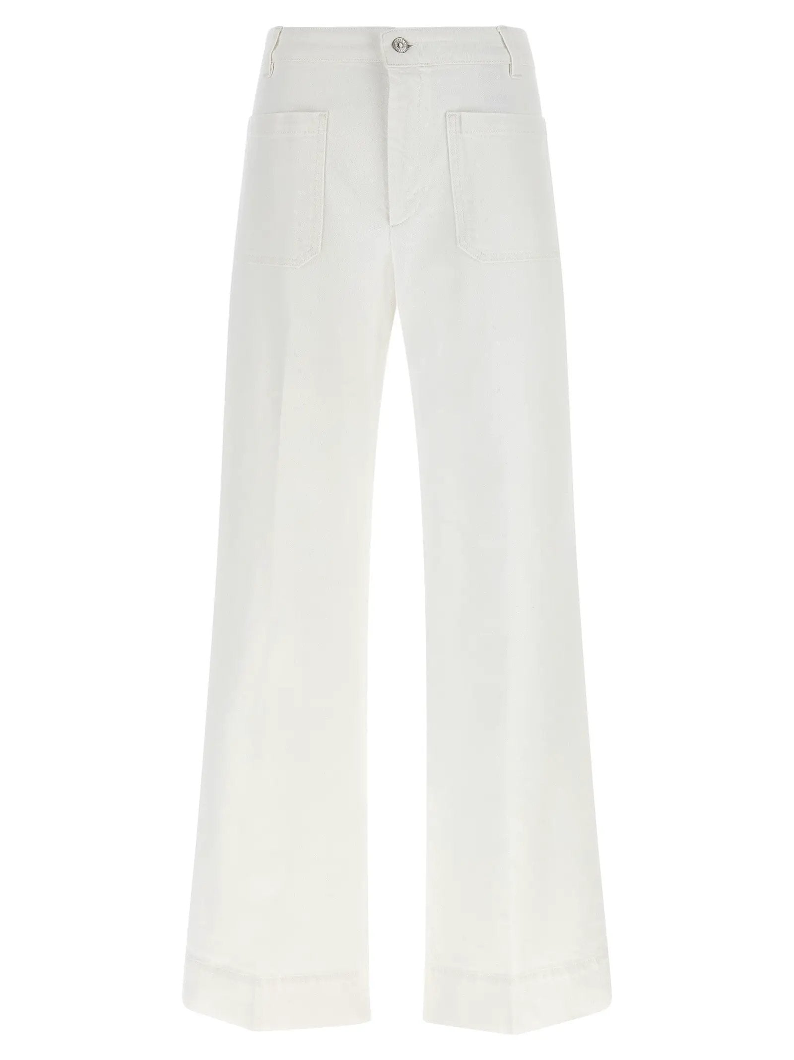 Victoria Beckham White Cotton Flared Jeans