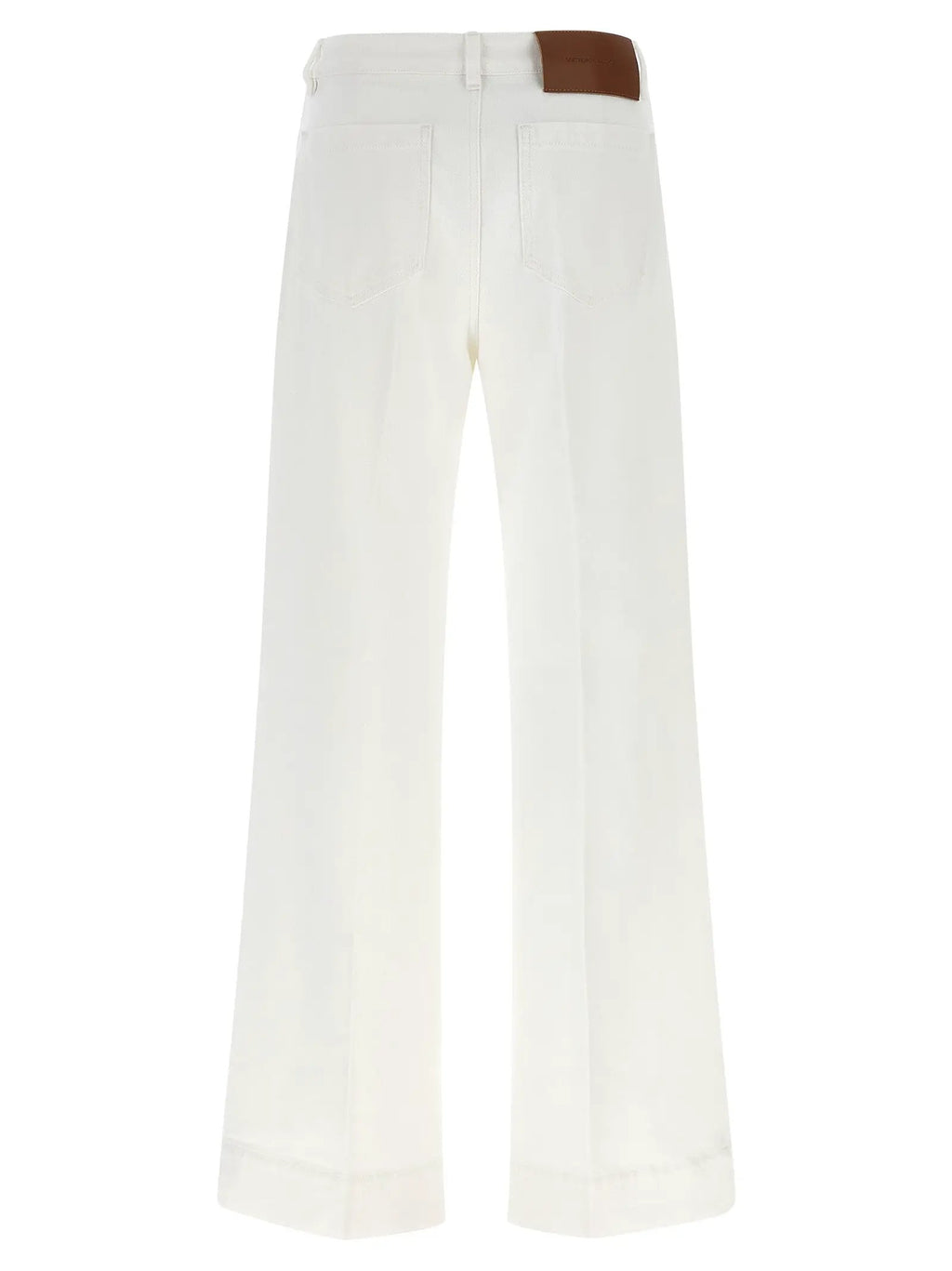 Victoria Beckham White Cotton Flared Jeans