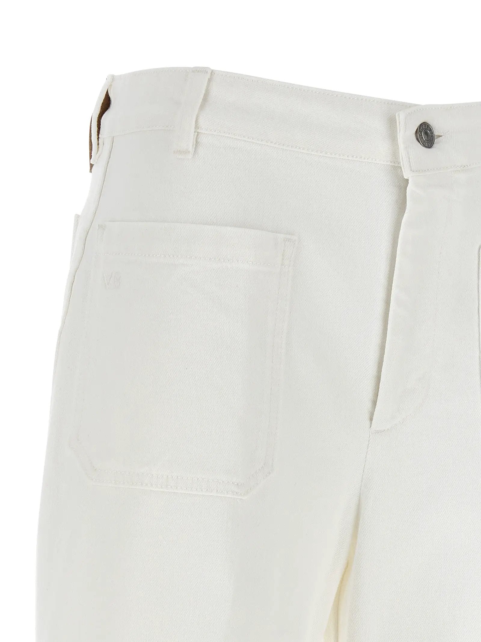Victoria Beckham White Cotton Flared Jeans