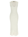 Ganni White Organic Cotton Long Dress