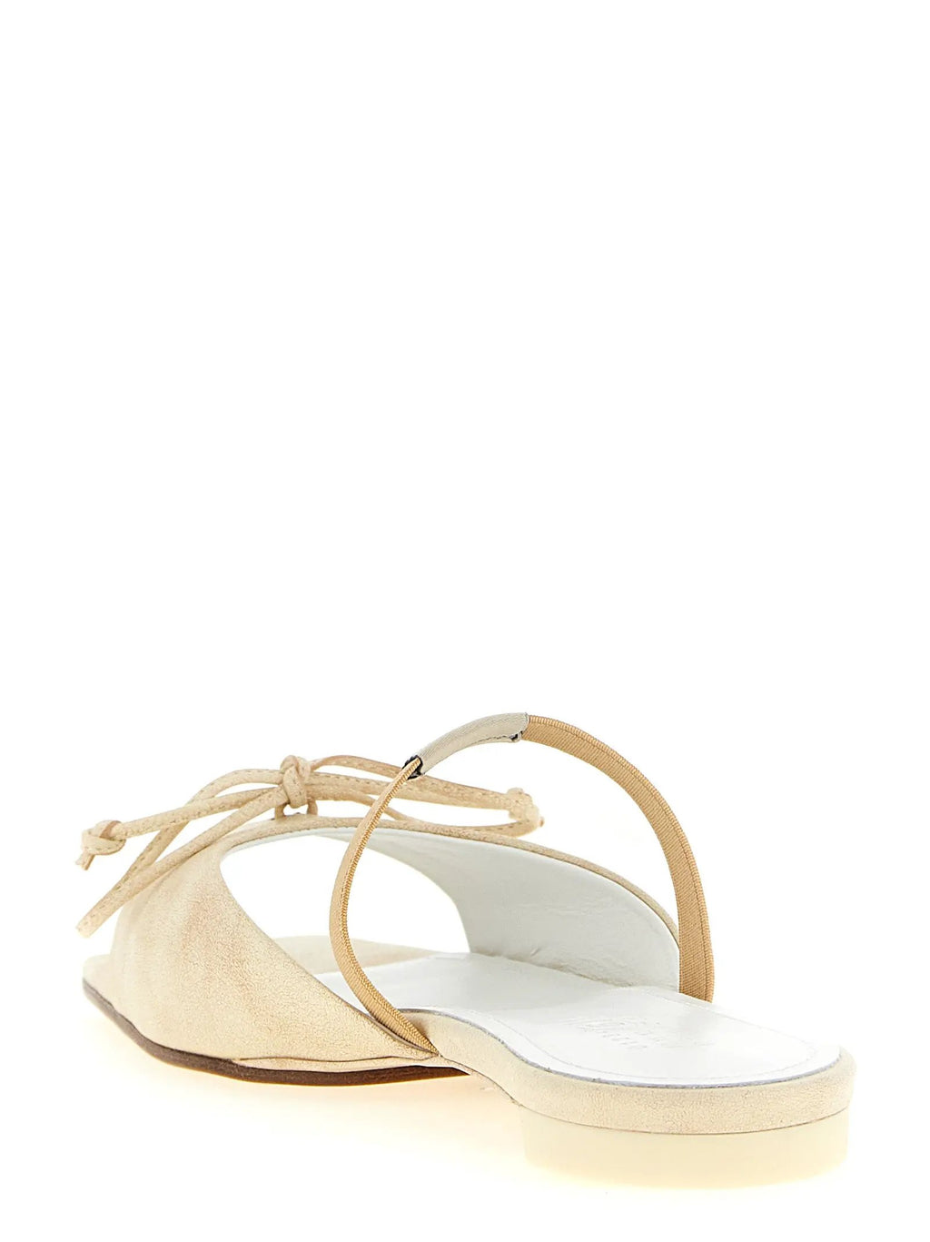 MM6 Maison Margiela Beige Cowhide Slides