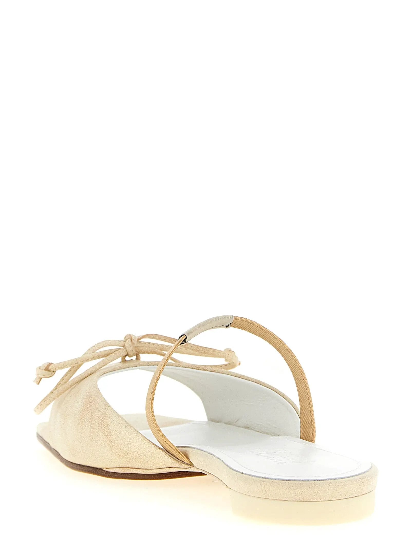 MM6 Maison Margiela Beige Cowhide Slides