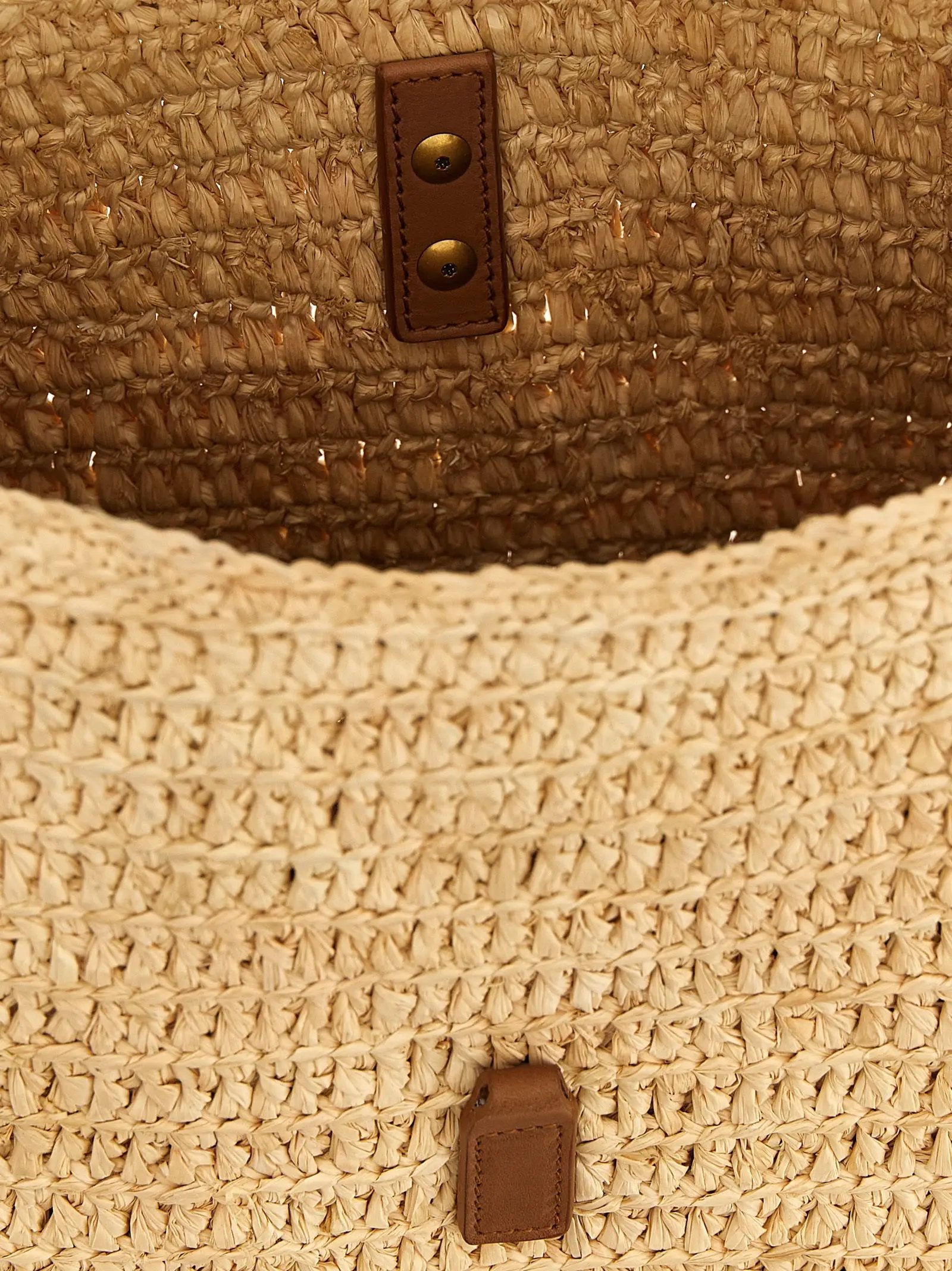 Sac bandoulière Saint Laurent en raphia beige
