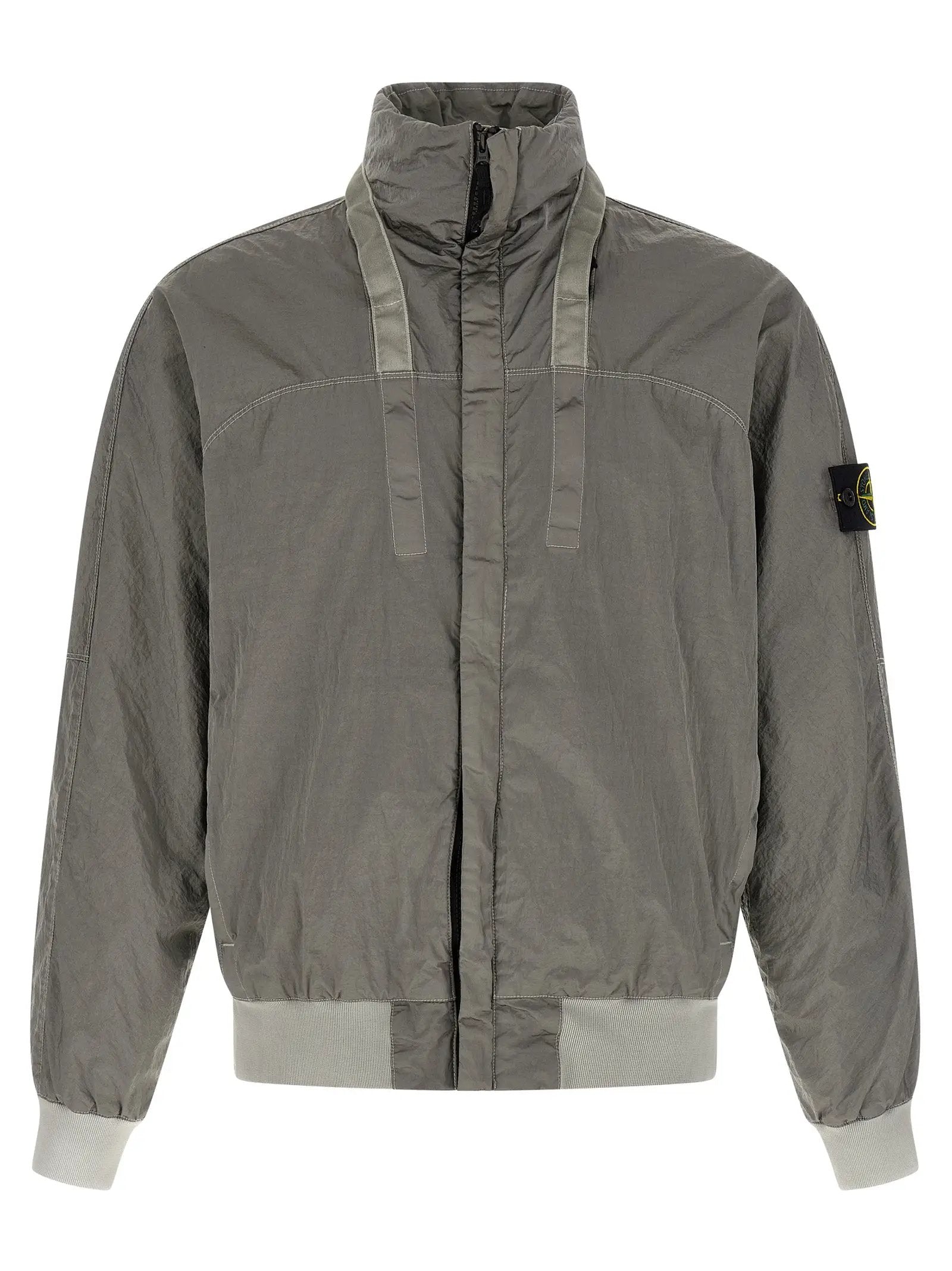 Stone Island Gray Polyamide Bomber