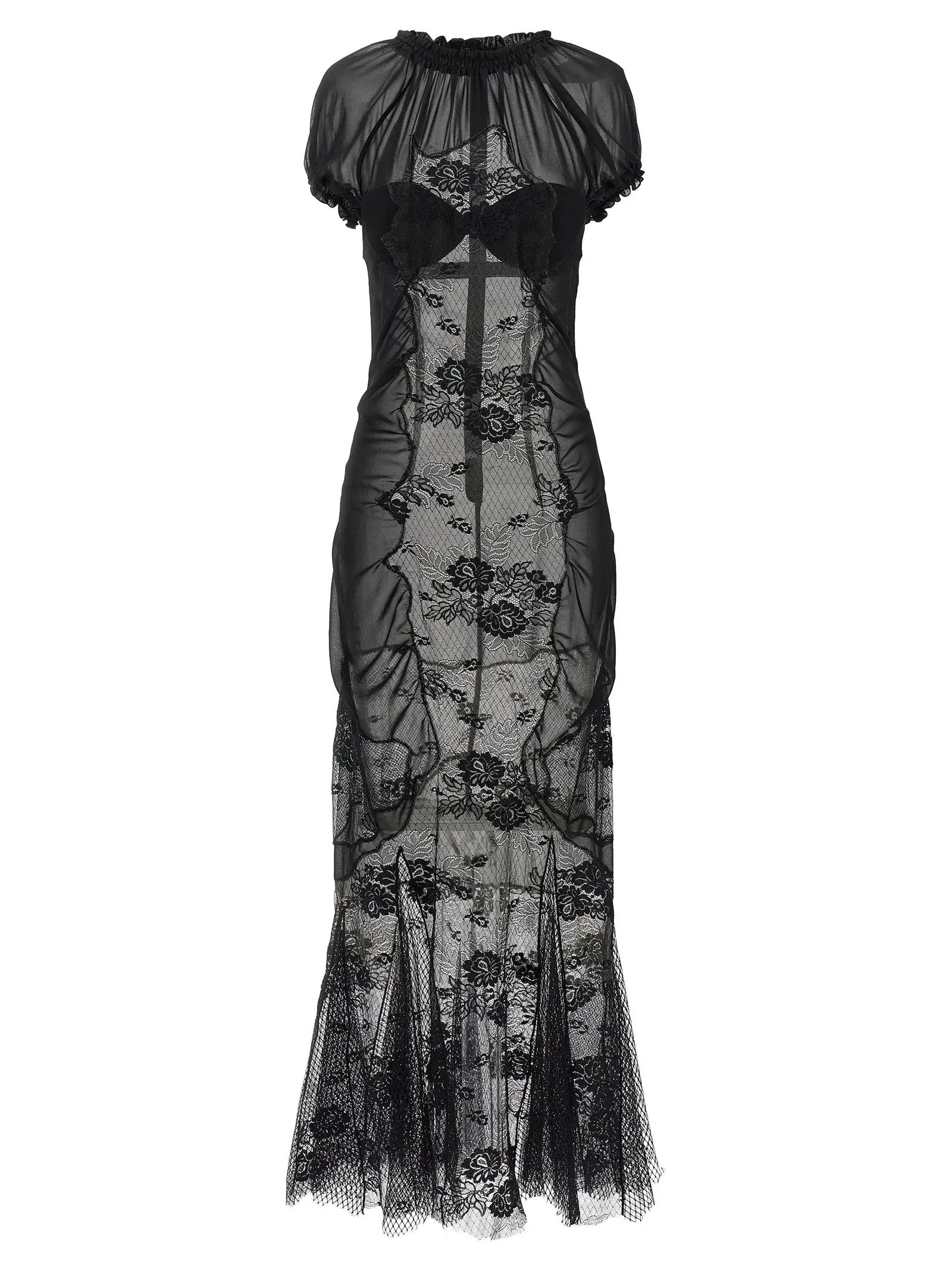 The Attico Black Cotton Midi Dress