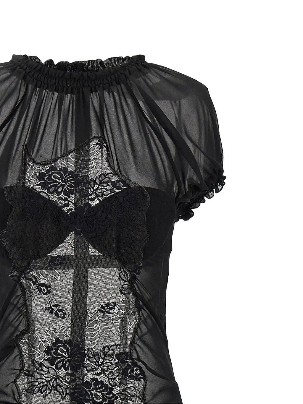 The Attico Black Cotton Midi Dress