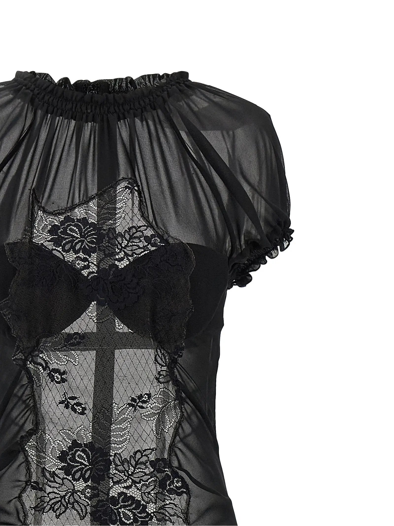 The Attico Black Cotton Midi Dress