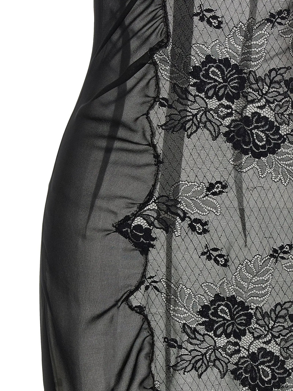 The Attico Black Cotton Midi Dress