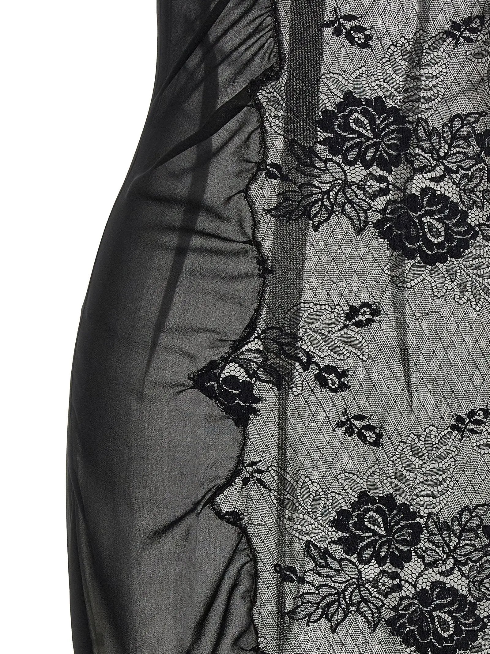 The Attico Black Cotton Midi Dress