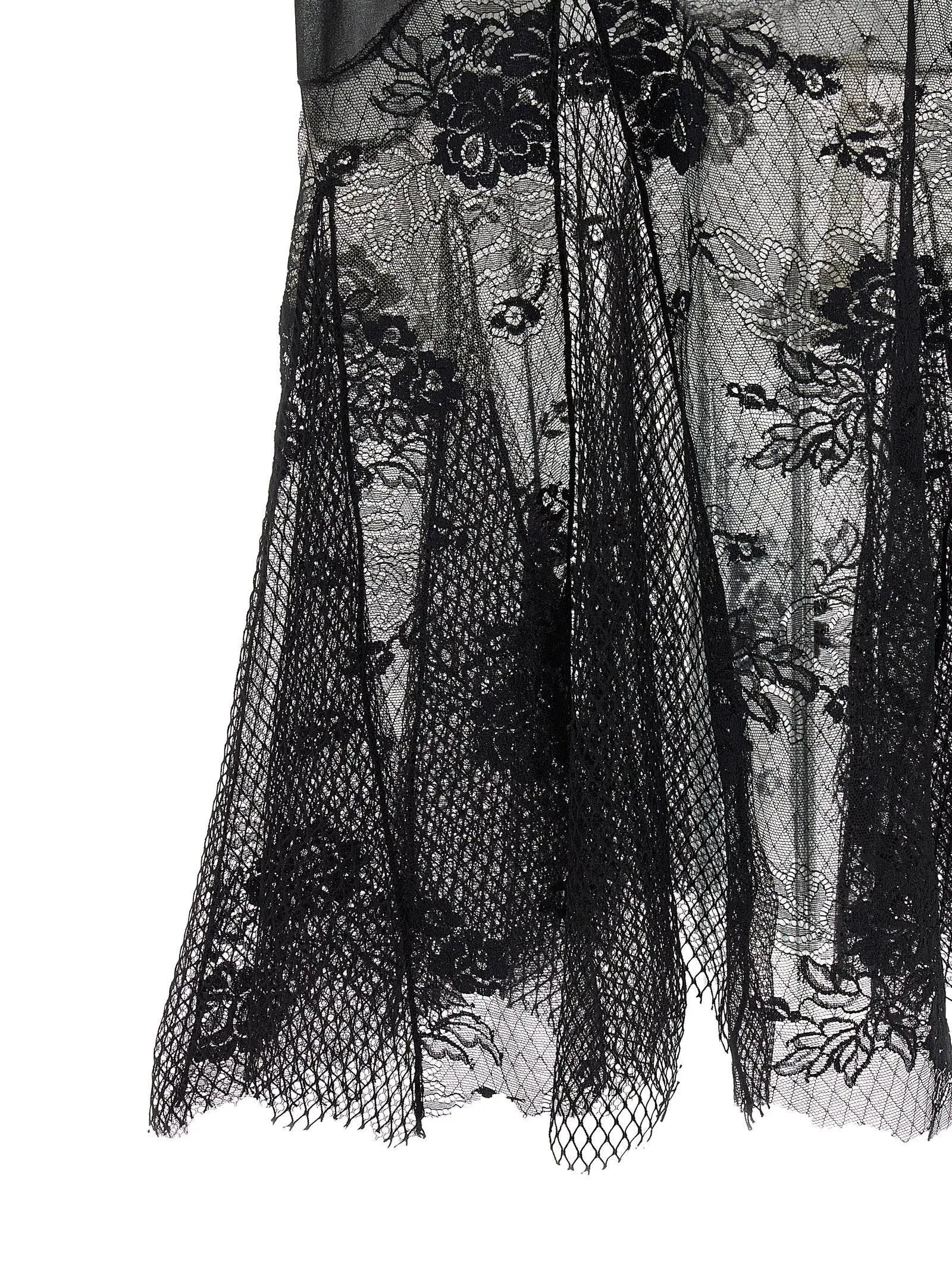 The Attico Black Cotton Midi Dress