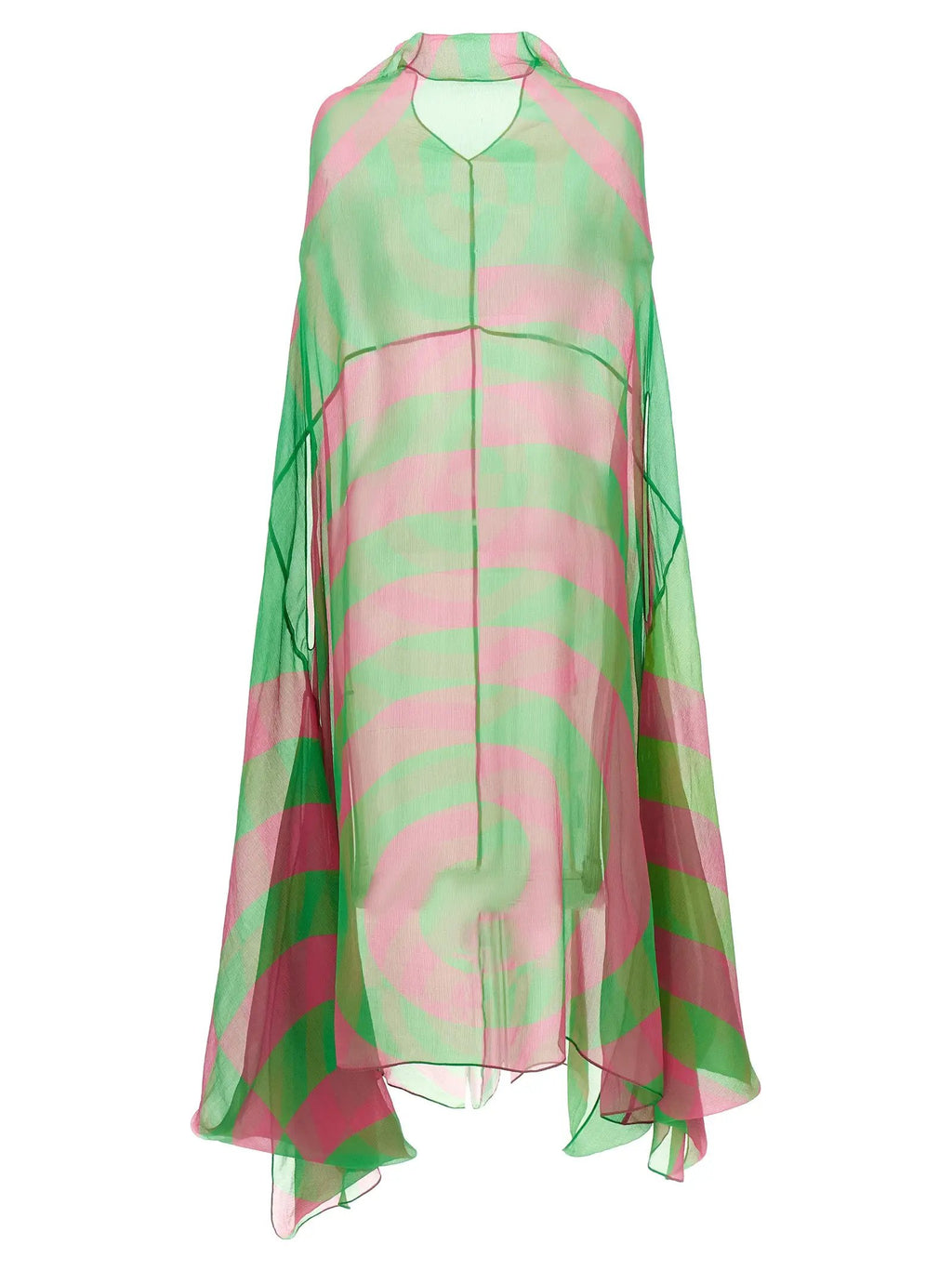 Dries Van Noten Bicolor Silk Midi Dress