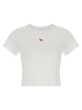 T-shirt en coton blanc Maison Kitsuné