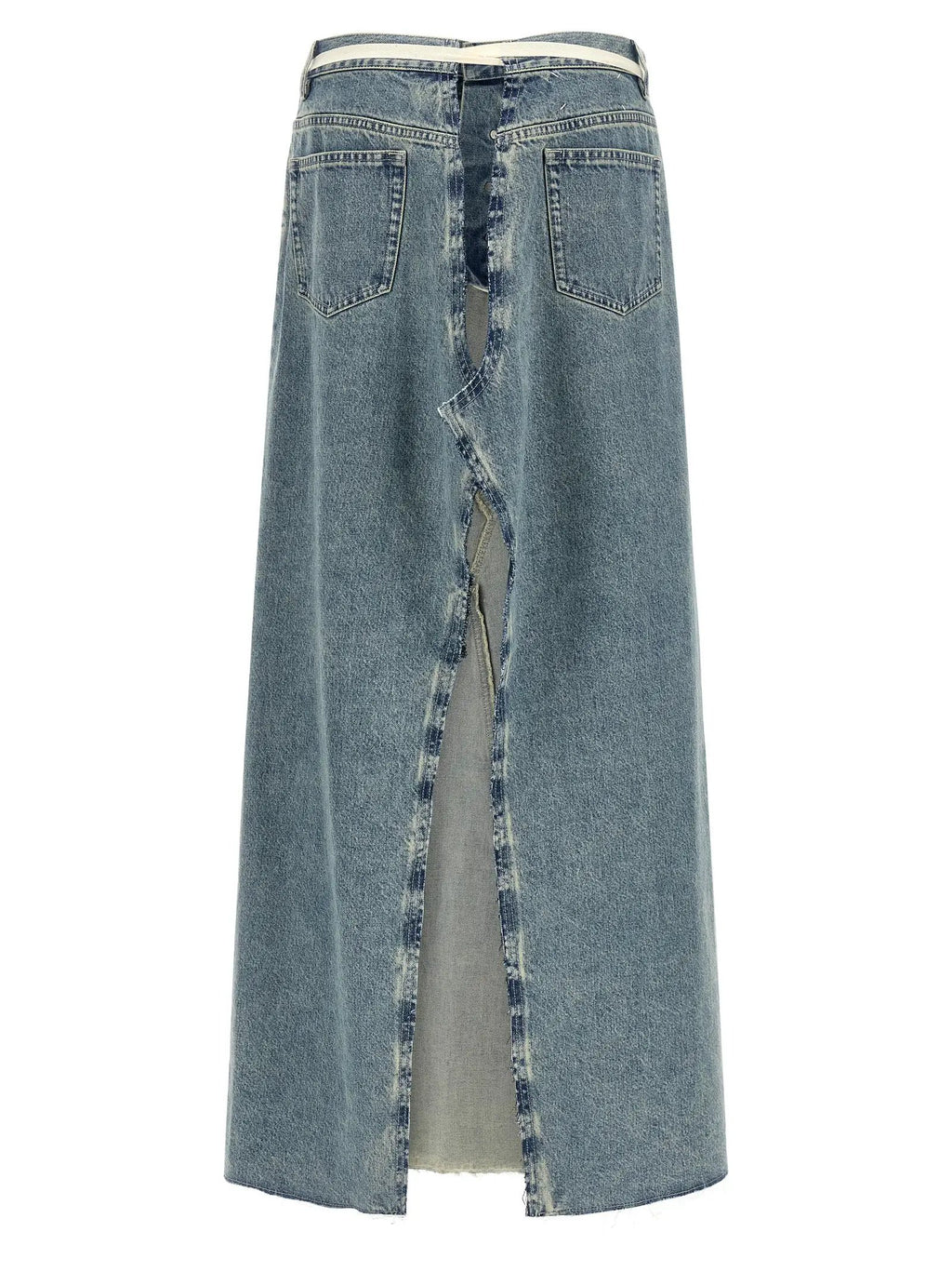Maison Margiela Blue Cotton Mini Skirt
