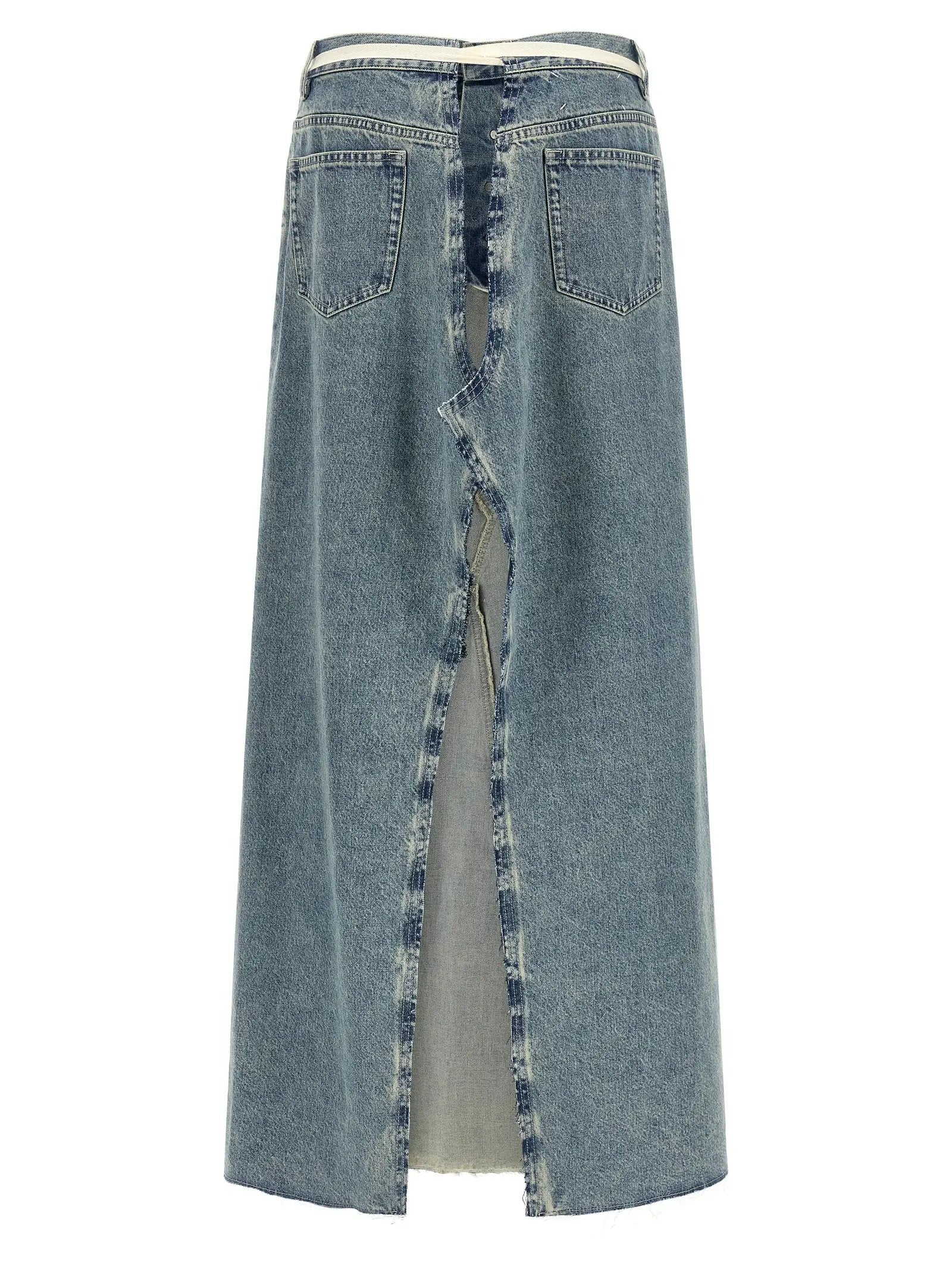 Maison Margiela Blue Cotton Mini Skirt