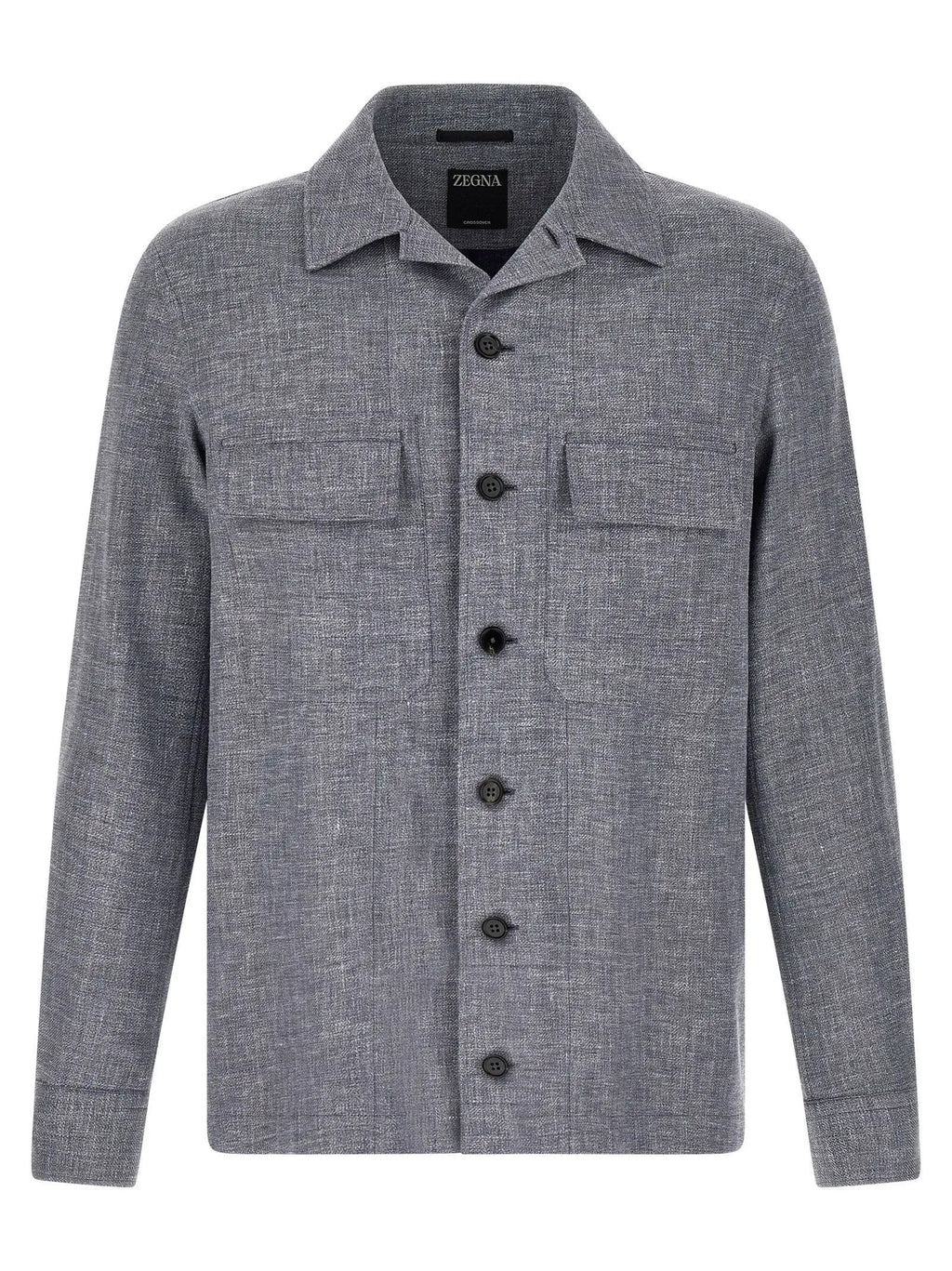 ZEGNA Blue Linen Blouse