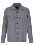 ZEGNA Blue Linen Blouse