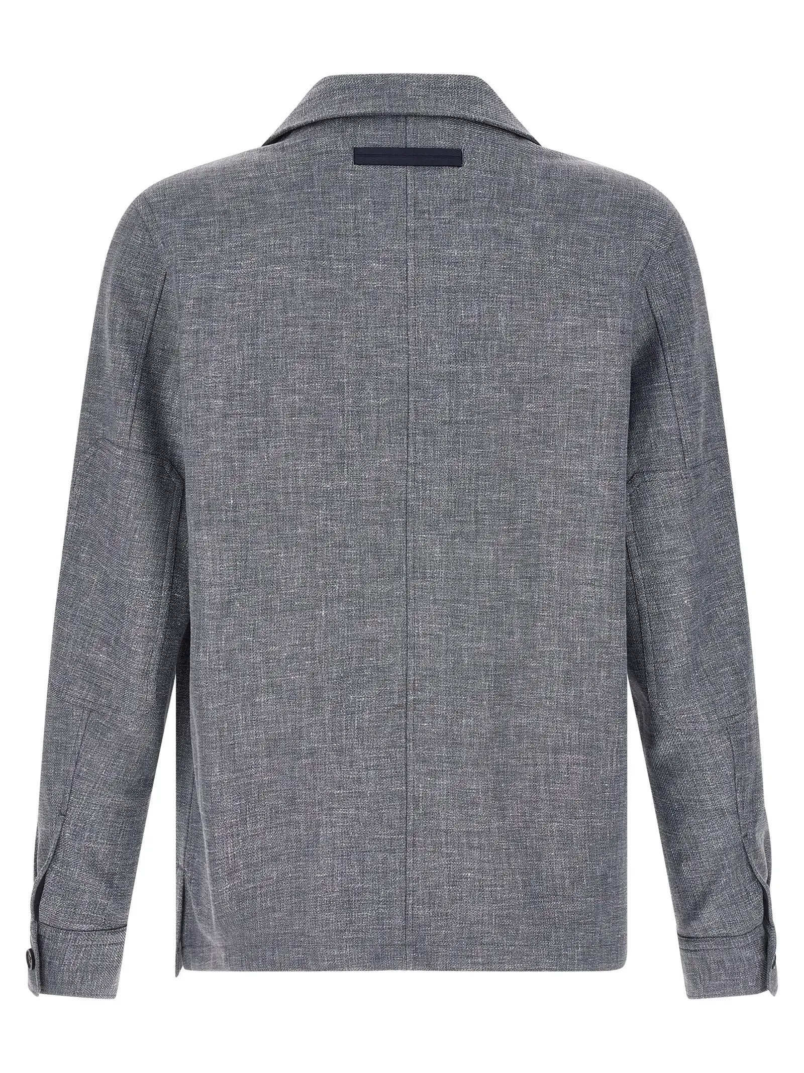 ZEGNA Blue Linen Blouse