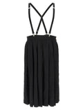 Comme Des Garçons Black Polyester Midi Skirt